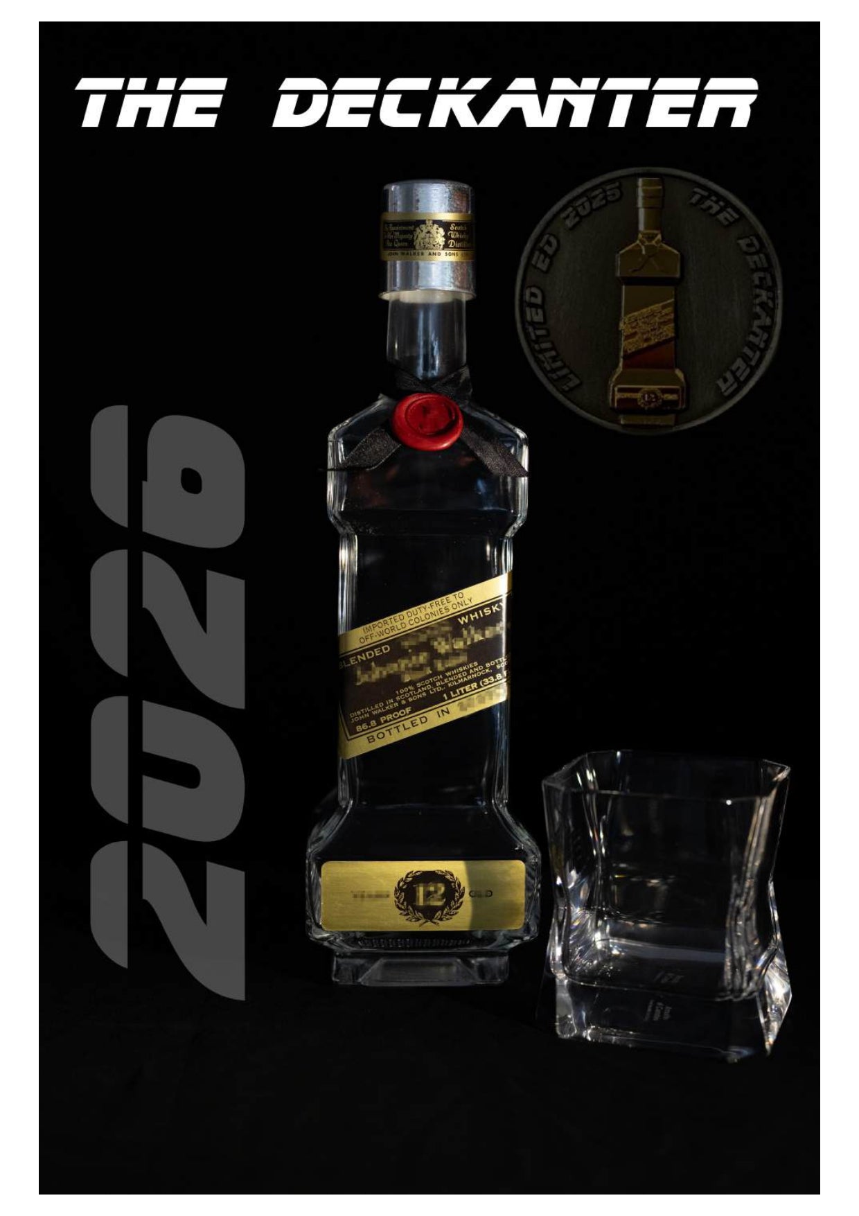 The DECKANTER Prop Replica Bottle - 1982 Sci-Fi Movie Inspired