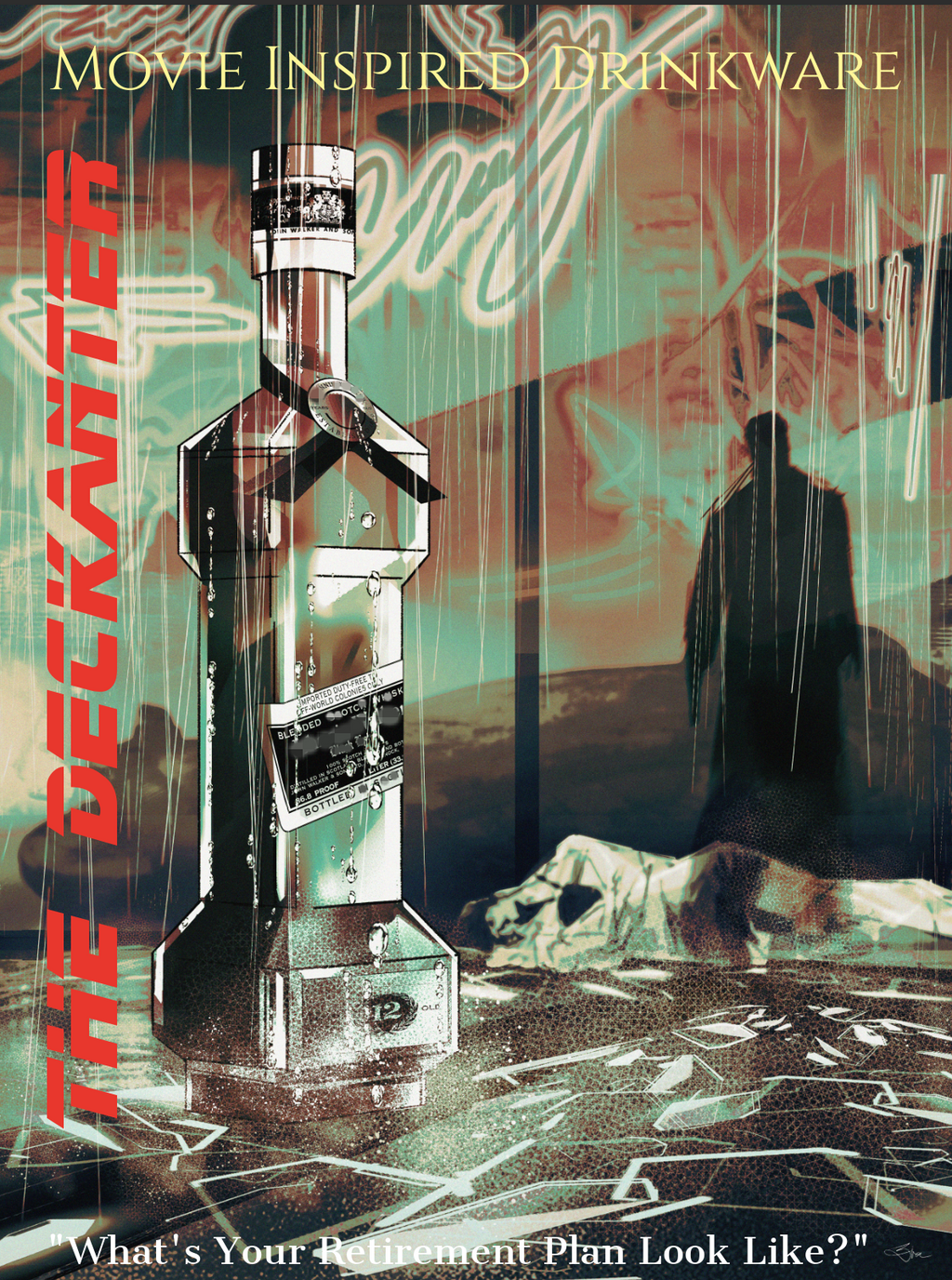 The DECKANTER Prop Replica Bottle - 1982 Sci-Fi Movie Inspired
