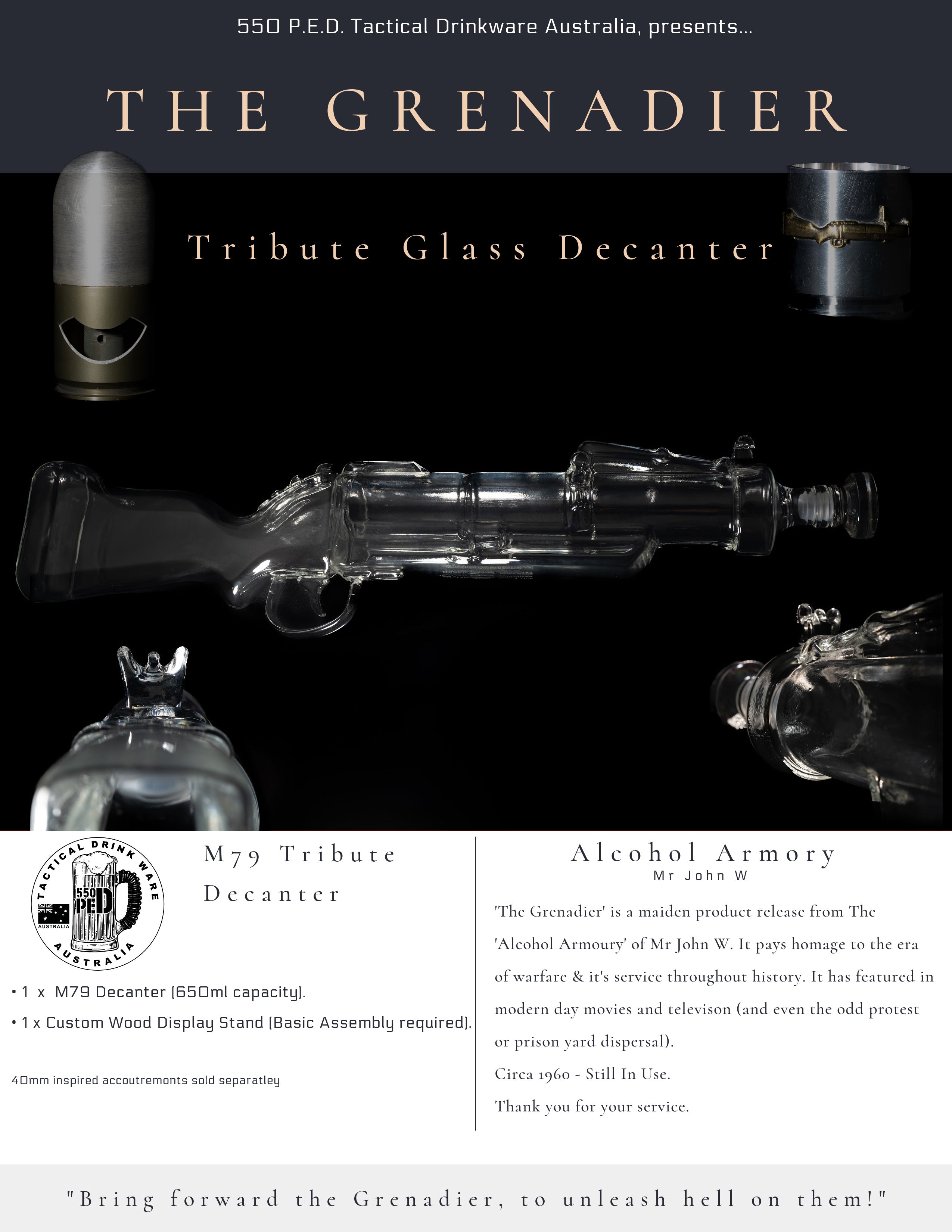 The Grenadier - M79 Inspired Decanter