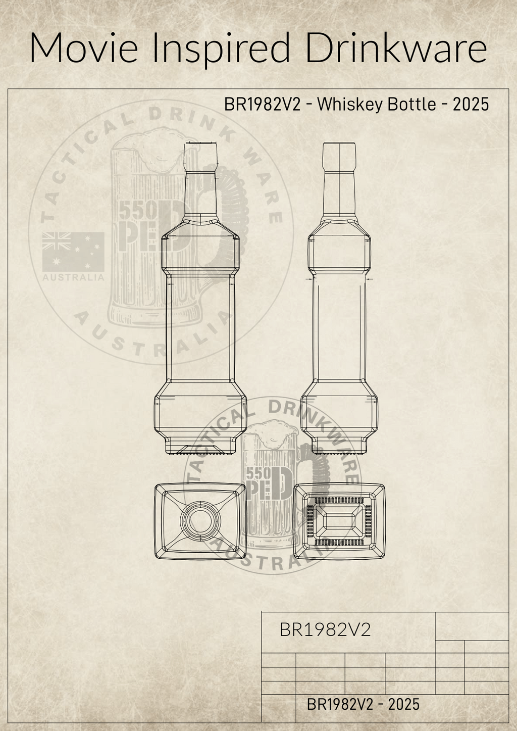 The DECKANTER Prop Replica Bottle - 1982 Sci-Fi Movie Inspired
