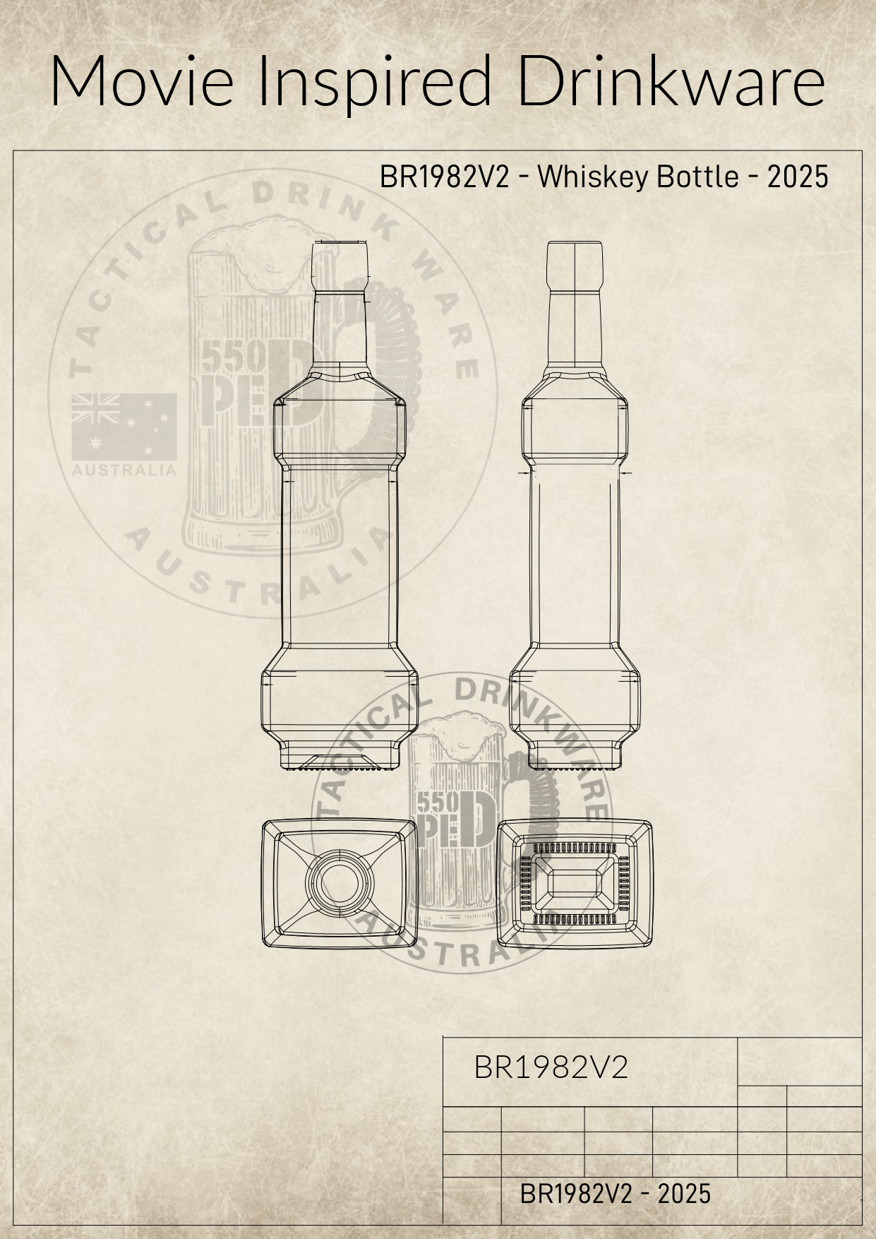 The DECKANTER Prop Replica Bottle - 1982 Sci-Fi Movie Inspired